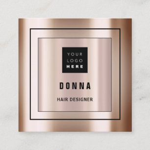 Custom Logo QR CODE Rose Gold Framed Conuslting Square Business Card
