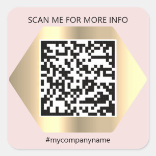 Custom Logo QR Code Scan Me For Framed Square Sticker