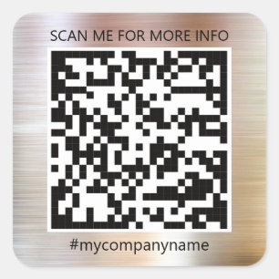 Custom Logo QR Code Scan Me Online Shop Rose Square Sticker
