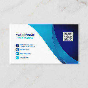 Custom Logo QR Code Stylish Modern Professional Bu Business Card
