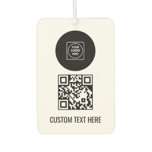 Custom Logo QR Code Text Business Branding Design Air Freshener
