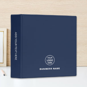 Custom Logo QR Navy Blue Business Corporate Binder