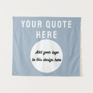 Custom Logo & Quote Banner Personalized Dusty Blue Tapestry