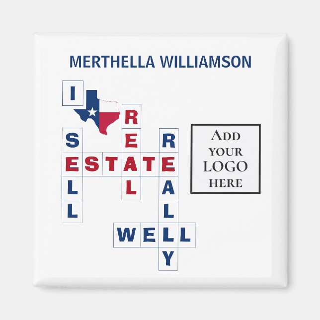 Custom LOGO Realtor TEXAS Real Estate Magnet (Front)