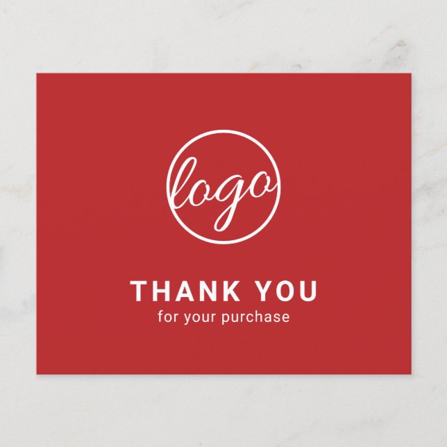 Custom Logo Red Budget Thank You Card (Front)