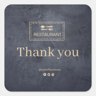 Custom logo restaurant    Thank you sticker