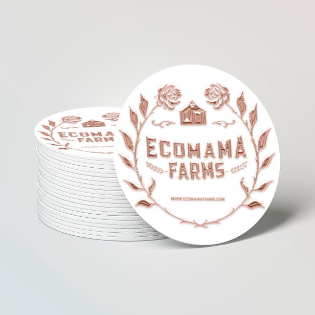 Custom Logo Rose TryMeTester Sample SWhite Classic Round Sticker (Creator Uploaded)