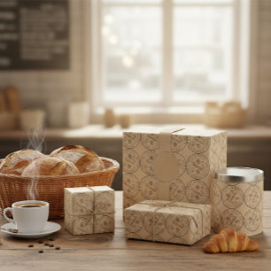 Custom Logo Rustic Bread & Pastry Wrap Wrapping Paper