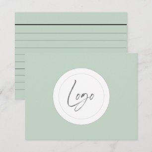 Custom Logo Sage Green Cue Cards