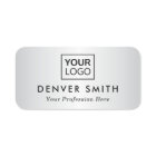 Custom logo satin grey gradient name and title