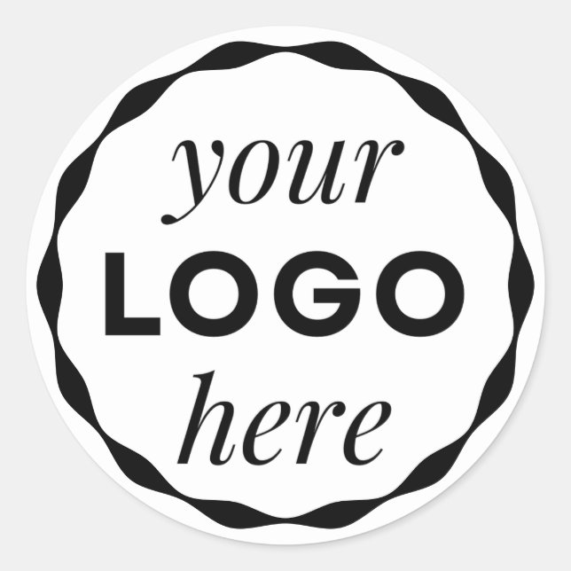 Custom Logo Scalloped Circle Sticker (Front)