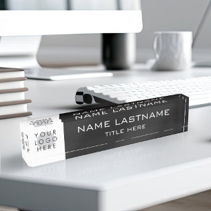 Custom Logo Simple Basic Centred Black White Title Nameplate