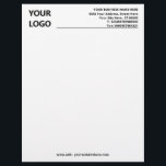 Custom Logo Simple Business Office Letterhead<br><div class="desc">Custom Simple Black and White Business Office Letterhead with Logo - - Resize and move or remove and add elements / image with customization tool ! You can also transfer my designs to more than 1000 Zazzle products. Smile - Be Happy :)</div>