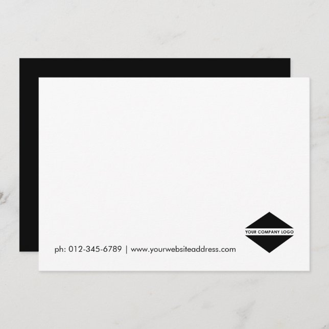 Custom Logo Simple Elegant Note Card (Front/Back)