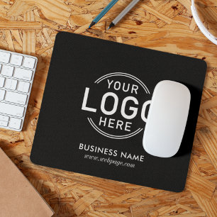 Custom Logo Simple Minimalist Black Name Website Mouse Pad