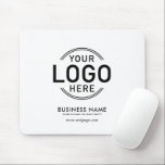 Custom Logo Simple Minimalist White Name Website Mouse Pad<br><div class="desc">This clean and simple Custom Logo Modern Minimalist Business mousepad is a promotional merchandise material gift for employees and clients. It features a full colour print of any business logo, name slogan and website or additional text. The white background of this professional looking swag product is customizable and can be...</div>