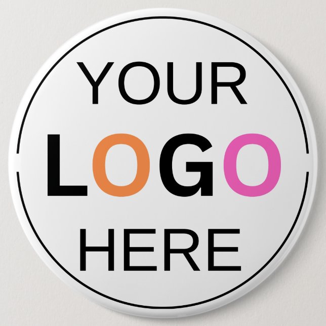 Custom Logo Simple Pin/ 6 Inch Round Button (Front)