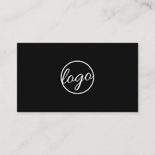 Custom Logo Simple Professional Black Modern Business Card