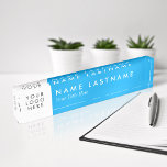 Custom Logo Sky Blue Bright Modern Nameplate<br><div class="desc">Modern Clean Minimalist Bright Sky Blue Colour with White Nameplate. Replace "your logo here" image with an image of your logo. For resizing or moving your logo image press on 'Customize it' button. Or contact me if you prefer for me to do it for you.</div>