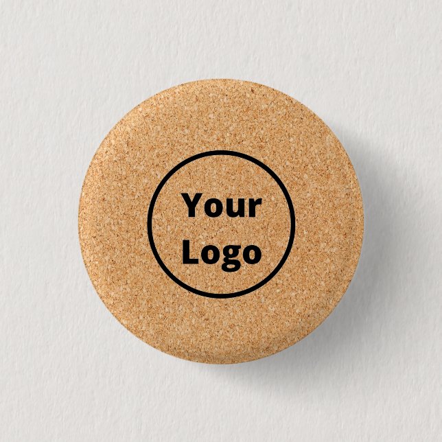 Custom logo  sliced wood block 1 inch round button (Front)