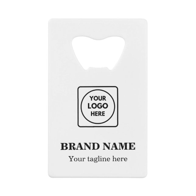 Custom Logo & Slogan Business Credit Card Design Bottle Opener (Front)