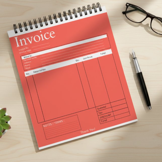 Custom Logo Small Business Invoice Sales Receipt R Notepad (Creator Uploaded)