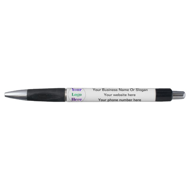 Custom Logo Small Business Simple White  Pen (Front)