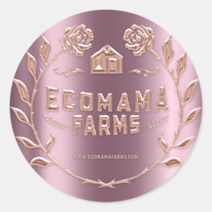 Custom Logo Small Business Tester Sample Rose Classic Round Sticker