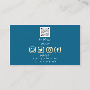 Custom Logo Social Media QR Code Gold Blue Insert