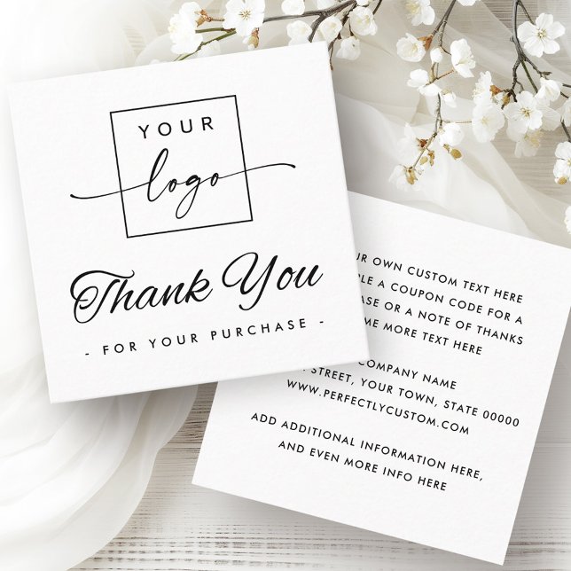 Custom logo square business thank you insert card (Custom logo square business thank you insert card)