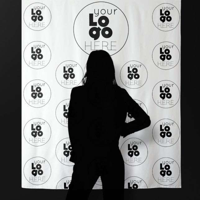 Custom Logo Step and Repeat Photobooth Backdrop Tapestry (Creator Uploaded)