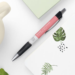 Custom Logo Stylish Light Pink Simple Business Pen
