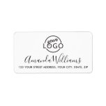 Custom logo template feminine return address label<br><div class="desc">Modern custom logo return address labels. Upload your own logo,  photo or other graphic and customize the template fields to create labels for your business mailings or event. The background and font colours can be changed with the design tool.</div>
