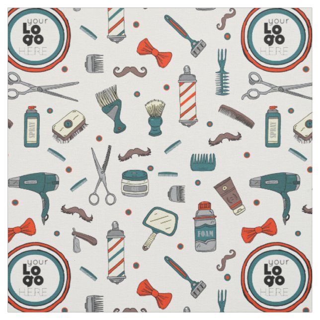 Custom Logo Template Retro Barber Shop By Yard Fabric (Swatch)