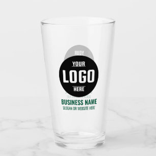 Custom Logo & Text 16oz  Green Personalized Beer Glass