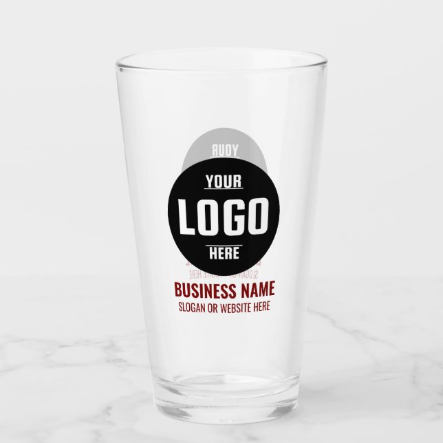 Custom Logo & Text 16oz Personalized Beer Glass (Front)