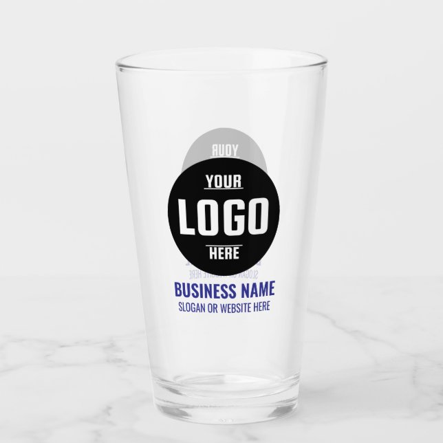 Custom Logo & Text 16oz Personalized Beer Glass (Front)