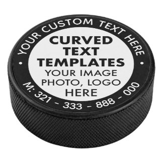 Custom Logo & Text Black Promotional Hockey Puck