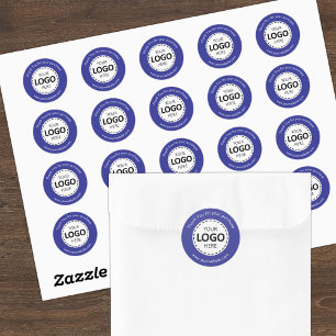 Custom Logo / Text Blue Round Stickers Sheet