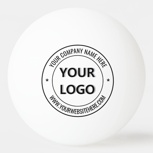 Custom Logo Text Branded Ping Pong Ball Template (Front)