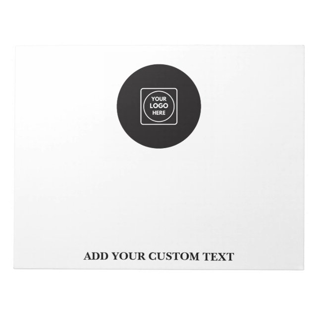 Custom Logo Text Business Branding Notepad (Front)