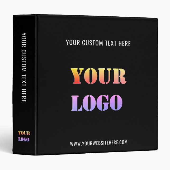 Custom Logo Text Business Company 3 Ring Binder (Front/Spine)
