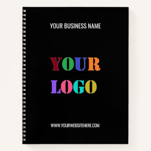 Custom Logo Text Business Notebook Your Colours