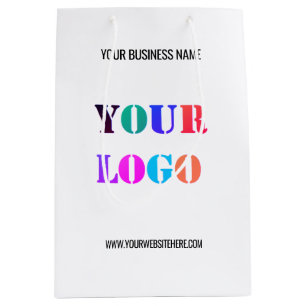 Custom Logo Text Business Paper Shopping Bag