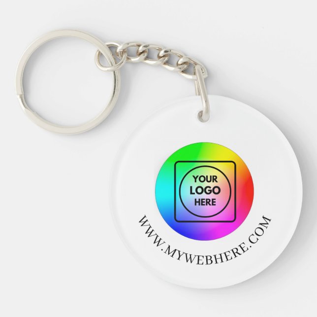 Custom Logo Text Business Promo Branding Keychains (Front)