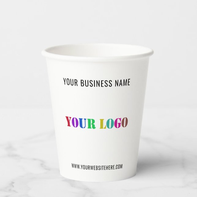 Custom Logo Text Business Promotional Paper Cups (Front)