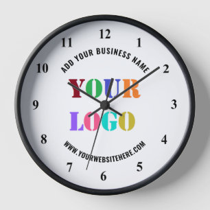 Custom Logo Text Business Wall Clock Template