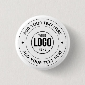 🔘 Custom Logo Text Button Personalized Pin-Badge