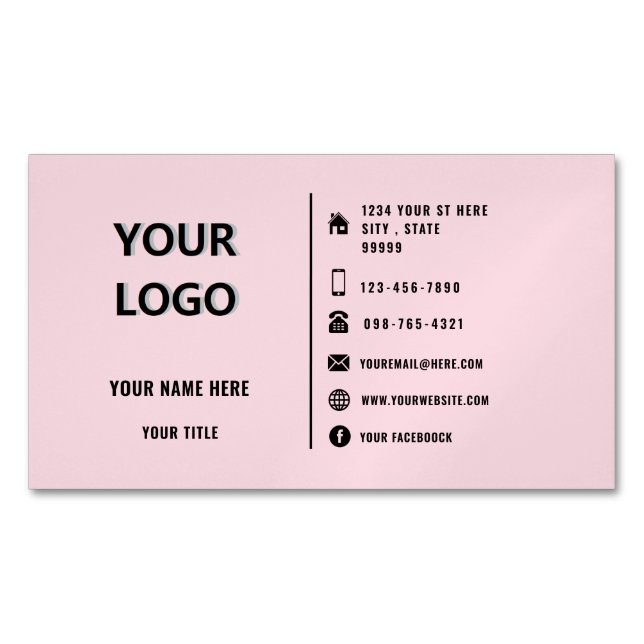 Custom Logo Text Design Your Business Card Magnet (Front)