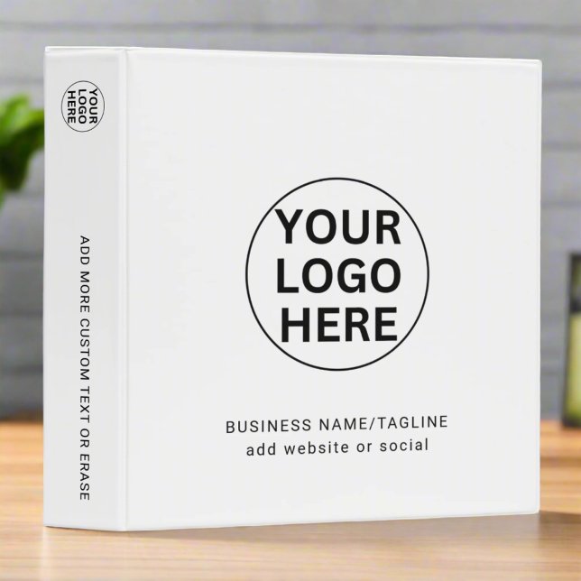 Custom Logo & Text l Professional Black & White  Binder (Creator Uploaded)